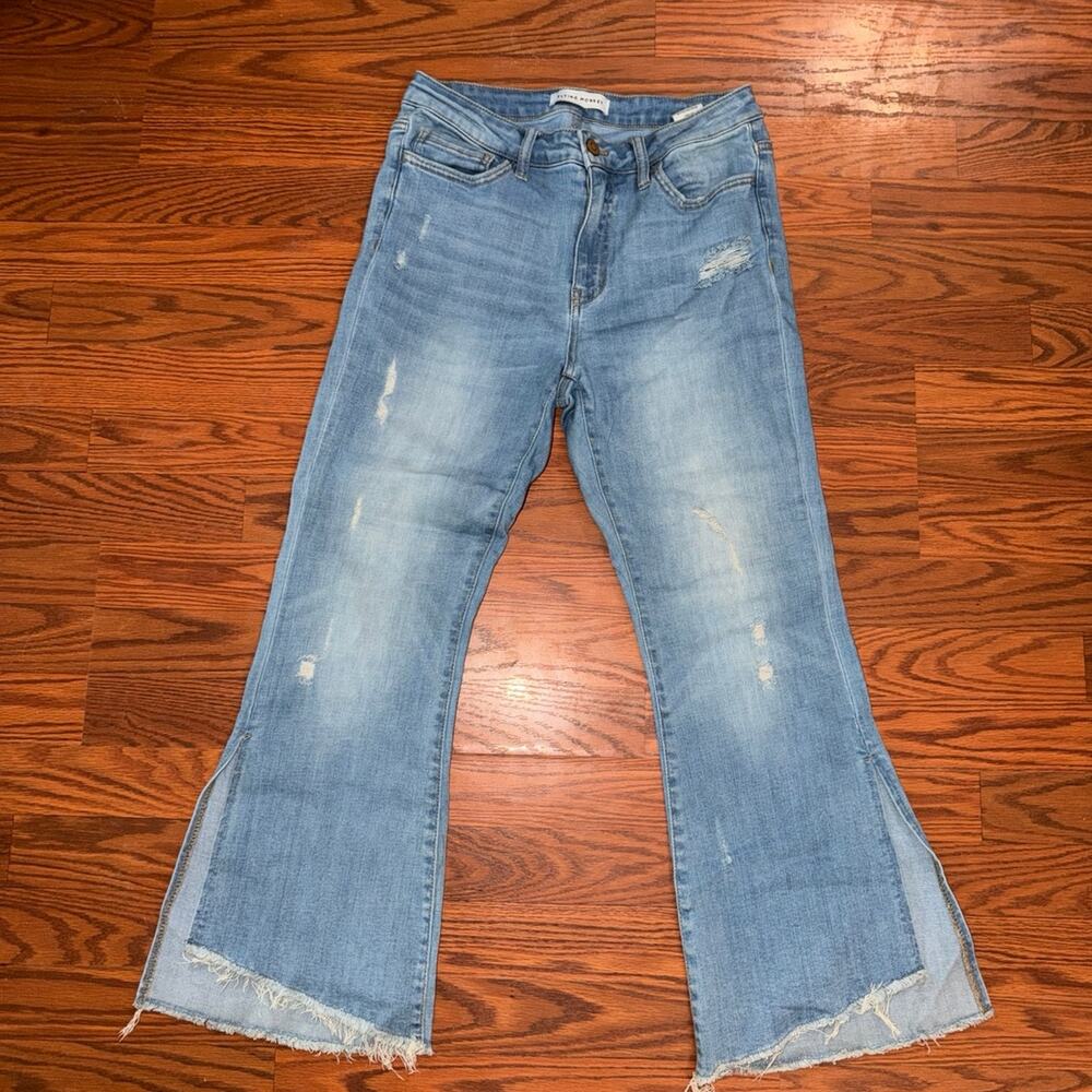Flying Monkey High Rise Destressed Jeans With leg slits Size 29